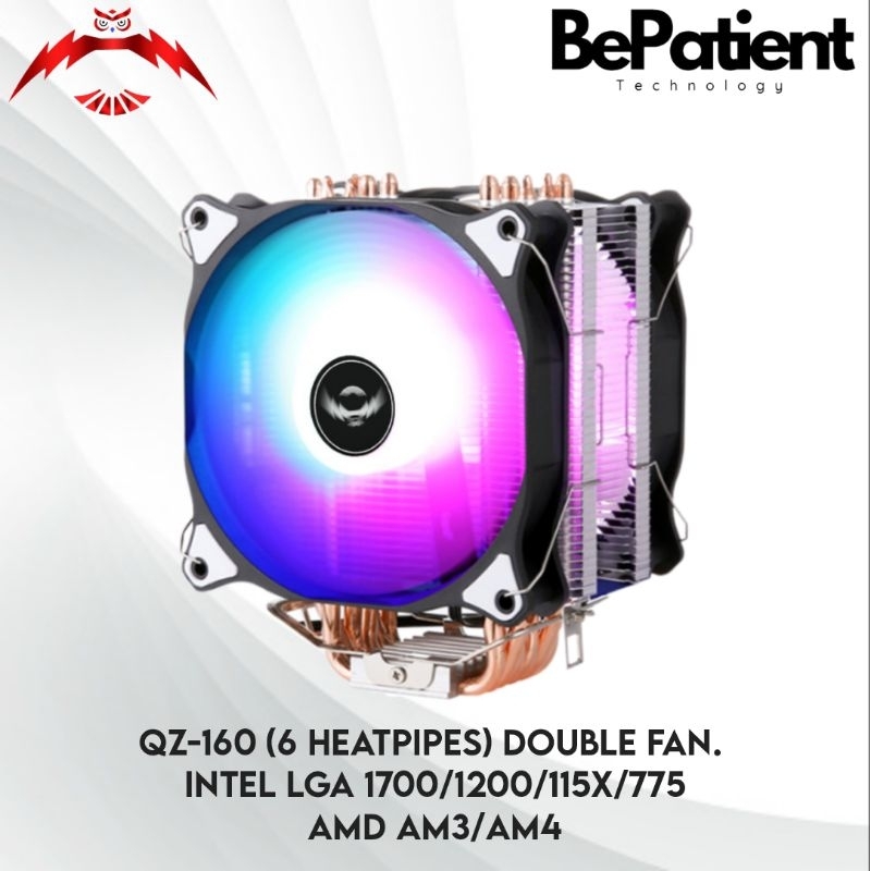 OwL QZ-160 (6 Heatpipe) Dual Fan CPU Cooler HSF Intel LGA 1700/1200/115X AMD AM4/AM3