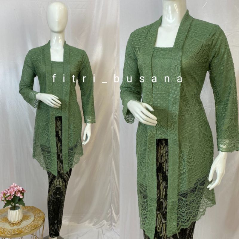 Kebaya Tunik Brokat Atasan Kebaya Kutubaru Modern Panjang Model Busui Baju Kondangan Seragaman Ukura