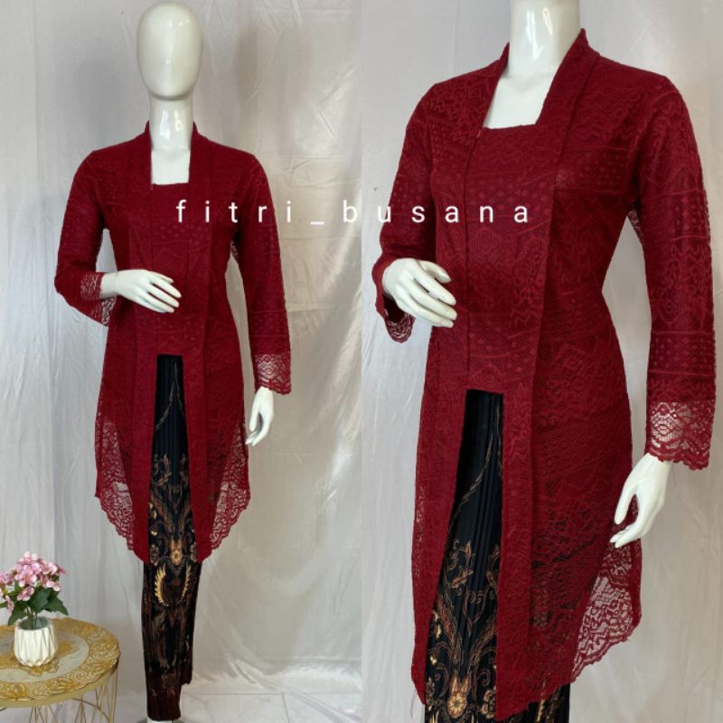bestpromo kebaya tunik brokat atasan kebaya kutubaru modern panjang model busui baju kondangan
