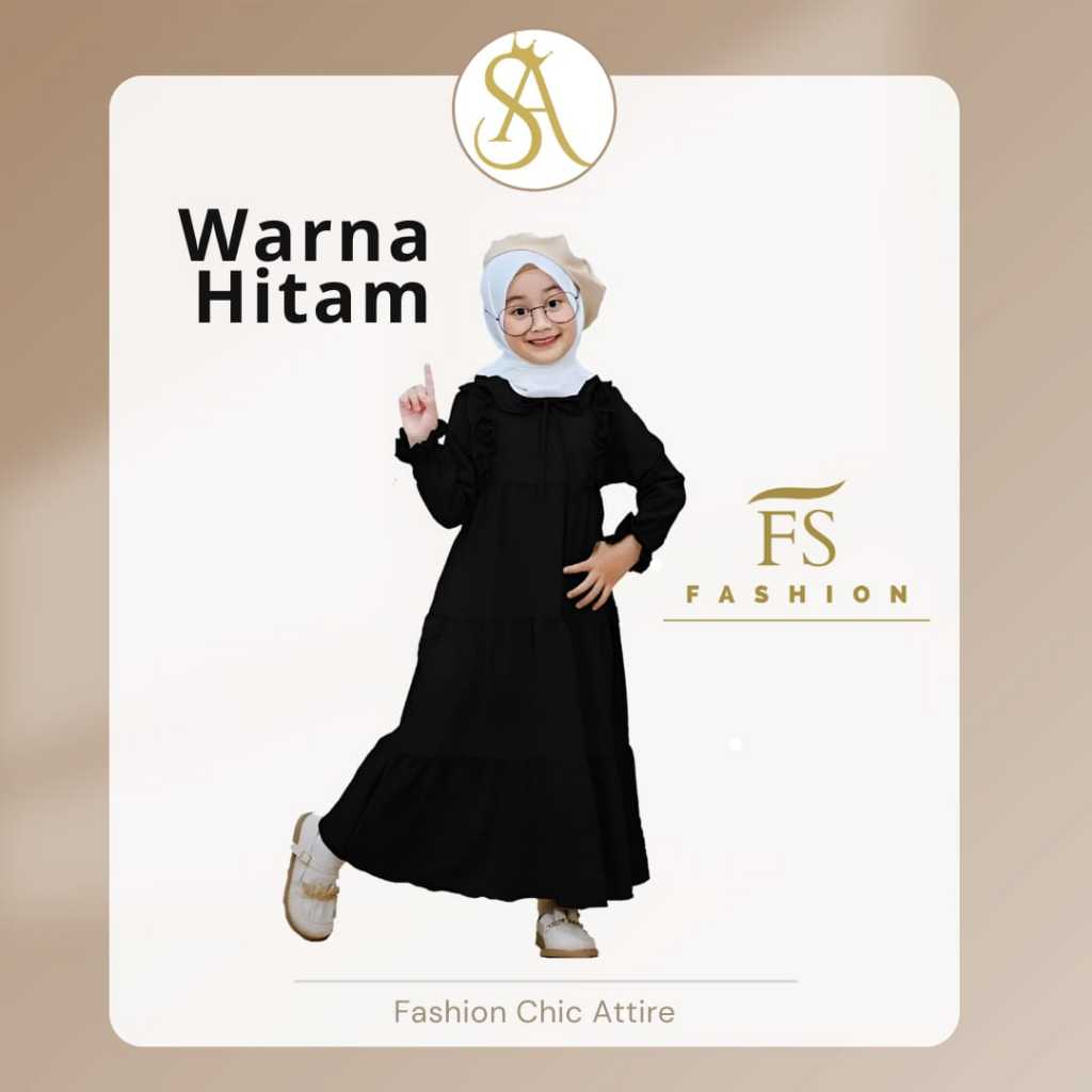 GAMIS SHAFA HITAM BAHAN CRINKLE AIRFLOW
