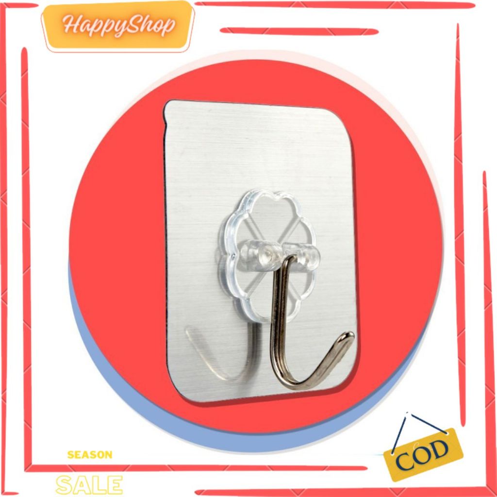 Happyshop Gantungan Hook Tempel Dinding Keramik Pintu Magic Serbaguna GB008