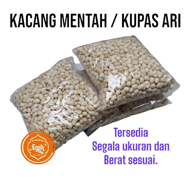 

Kacang Tanah Kupas ari 500gr | Kacang mentah 61/71 51/61 41/51 setengah kilo