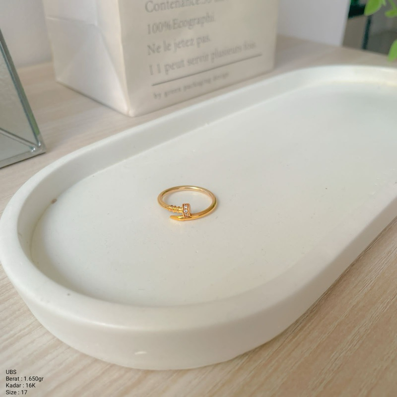 Perhiasan Cincin Emas Paku C*rtier Big Size Fashion UBS 8k/375, 16K / 700 & Paku Carty Emas Putih 17