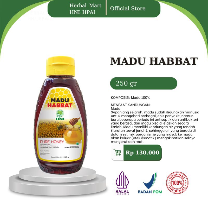 Herbal Mart _ HNI.HPAI (100% Produk Original) Madu Habbat Hni_Hpai 250 ml