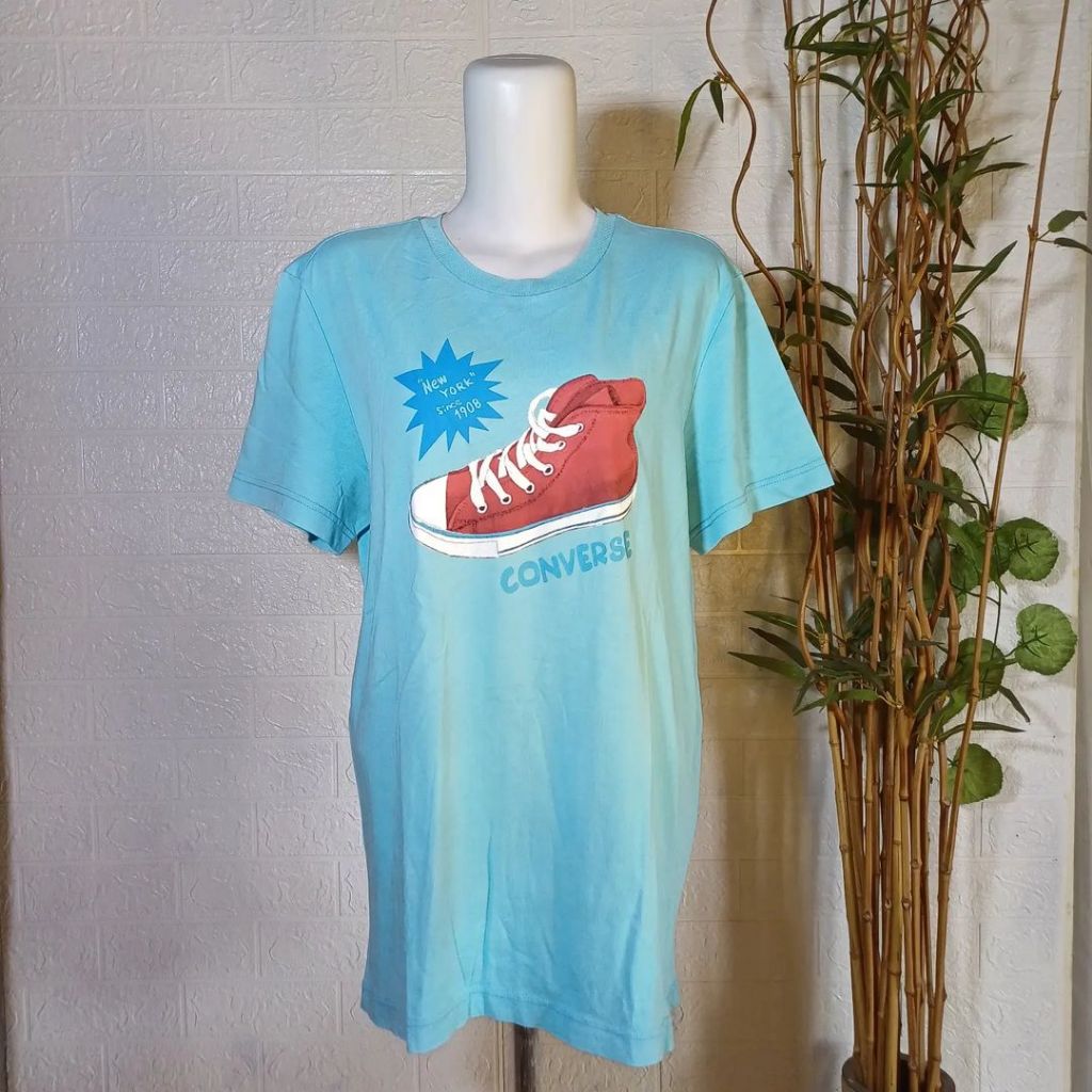 KAOS CONVERSE (SECOND BRANDED) BIRU MUDA, SIZE L, TS0026