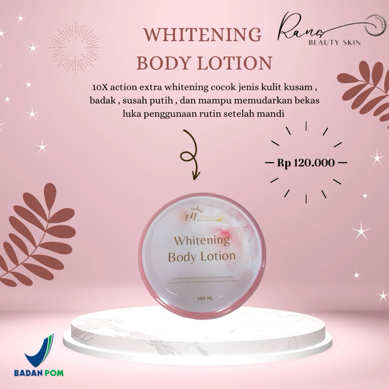 LOTION WHITENING BPOM RN BEAUTYSKIN / PEMUTIH BADAN/KULIT BADAK