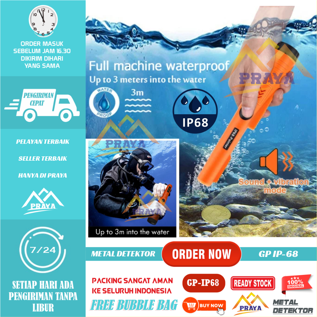 GP pointer GP IP68 Pin Pointer Metal Detector Bawah Air Waterproof