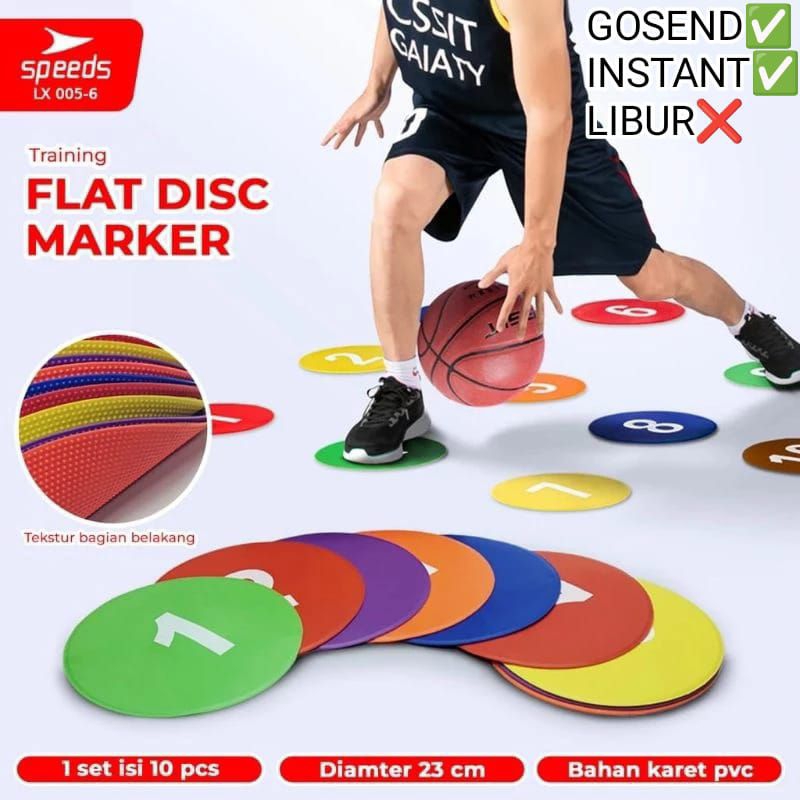 SPEEDS Flat Disc Marker penanda Olahraga sepak bola futsal 1 set lengkap cone mangkok 005-6