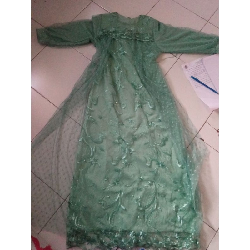 dress anak warna sage