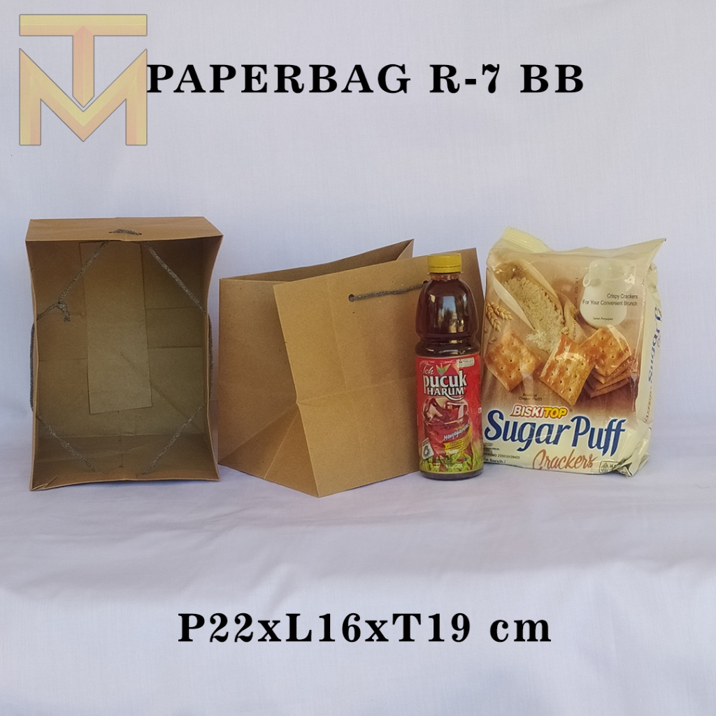 

PAPERBAG R-7 BB COKELAT POLOS UKURAN P22 X L16 X T19 CM