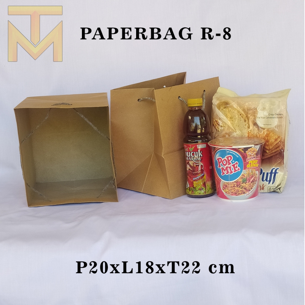 

PAPERBAG R-8 COKELAT POLOS UKURAN P20 X L18 X T22 CM