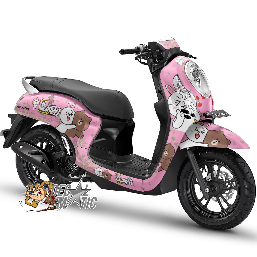 Decal Scoopy Full body Scoopy  Stiker full body Scoopy FI 2012 - 2016 FI EPS Prestige  - Stiker Line