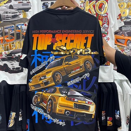 Top Secret Toyota Supra Gold Tee Kaos Punk berry Thailand T-Shirt