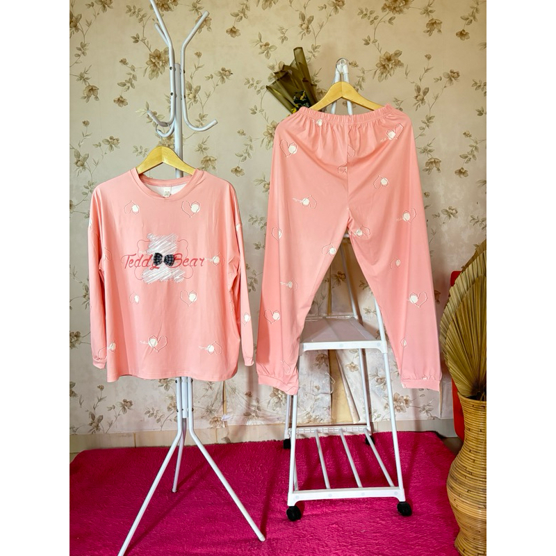 PIYAMA IMPORT MOTIF TEDDY BEAR PINK