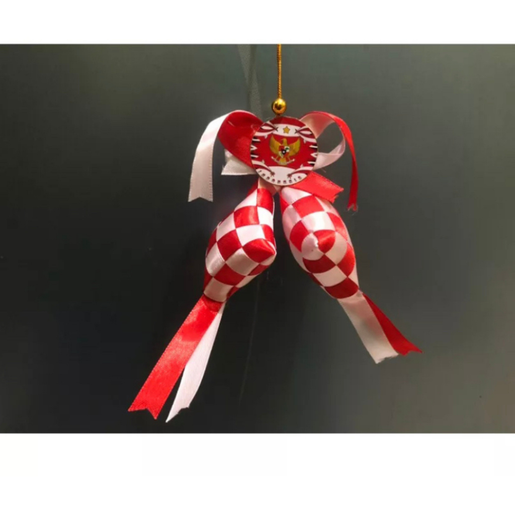 BENDERA MERAH PUTIH (GANTUNGAN KUNCI/GANTUNGAN MOBIL) ISI 20