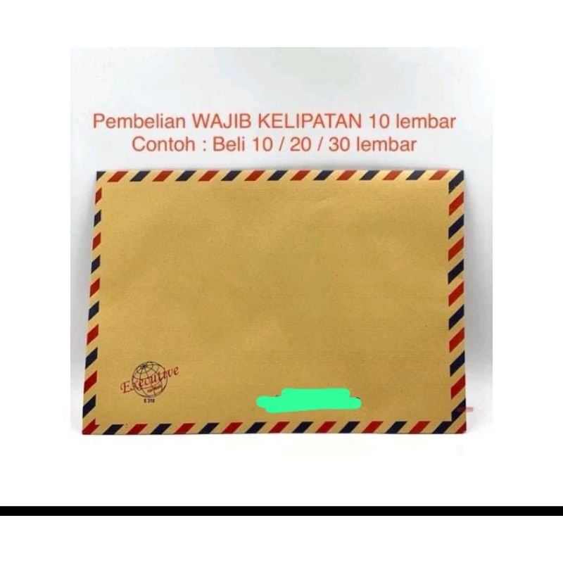 

AMPLOP COKLAT UKURAN FOLIO AIR MAIL TALI EXECUTIVE 310 25X35CM LAMARAN KERJA