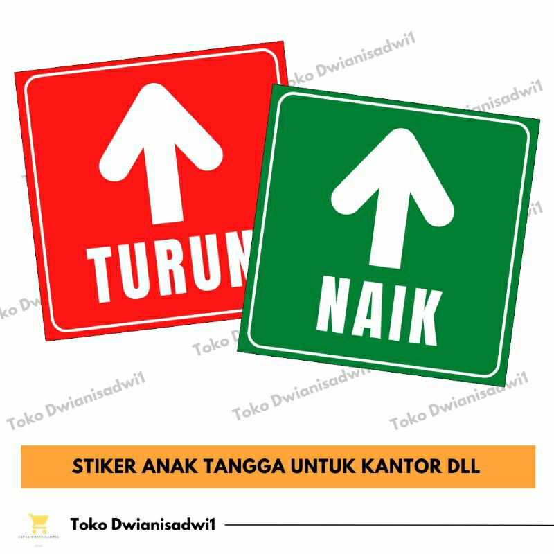 Stiker Anak Tangga Waterproof Tahan Lama/ Stiker Tangga Naik Turun / Stiker Panah Naik Turun