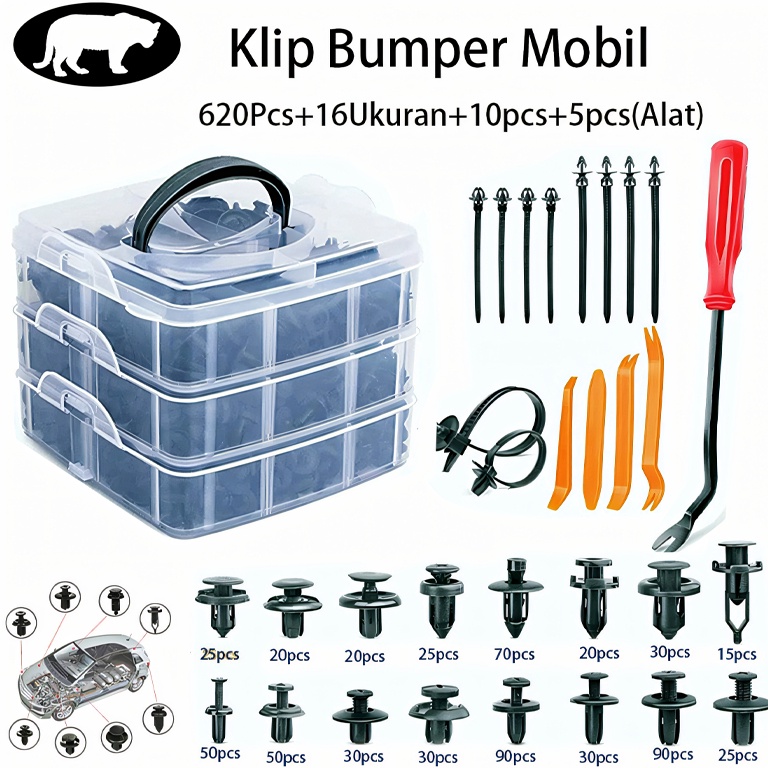 Stok Terbatas 62PCSKlip Bumper MobilBaut Rivet Mobil Baut Rivet Baut Rivet Mobil Rivet Screw Bamol B