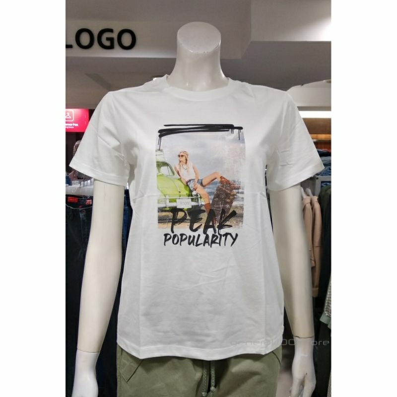 LOGO JEANS - Kaos Putih Wanita Logo Jeans Original New Arrival
