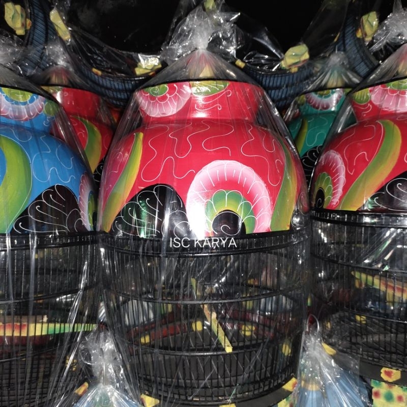 SANGKAR BURUNG PERKUTUT KANDANG LUKIS TANGAN MURAH SIAP PAKAI BUKAN RAKITAN