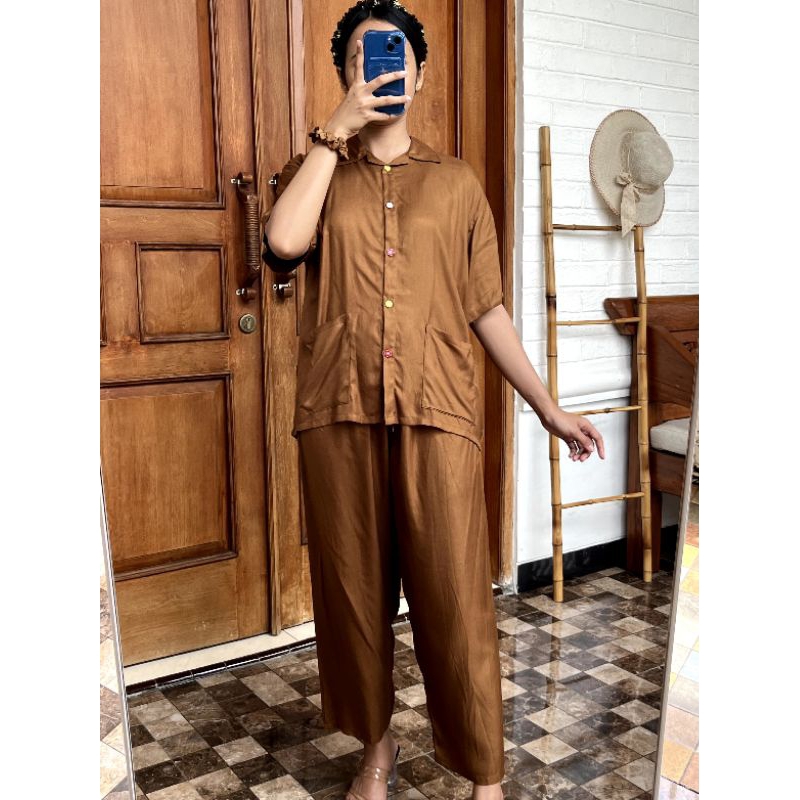 KUROMI POCKET PIYAMA/PIAMA TIDUR/PIAMA SANTAI/PIAMA BAHAN ADEM/PIAMA KEKINIAN/PIAMA LENGAN PANJANG/P