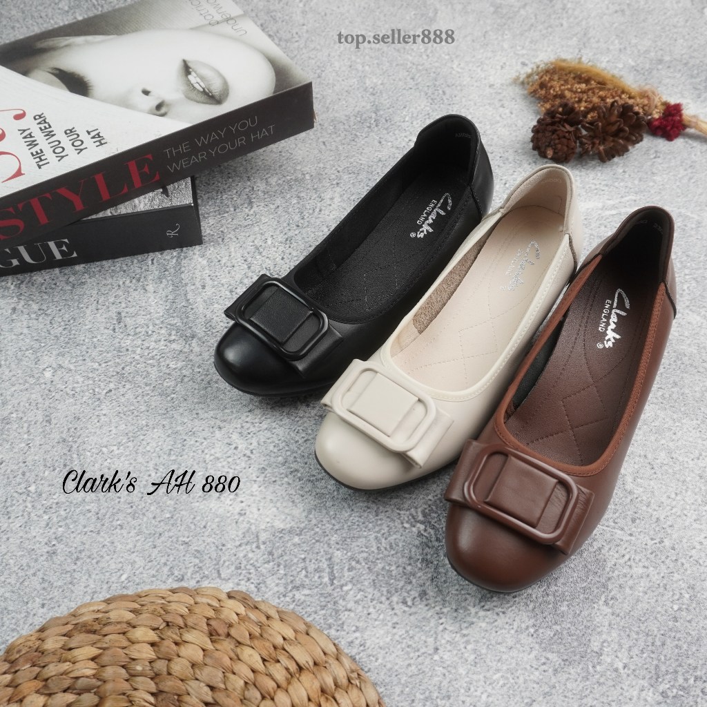 Clarks Sepatu Kulit Wanita Heels 4 cm AH 880 100 % Kulit Sapi Asli