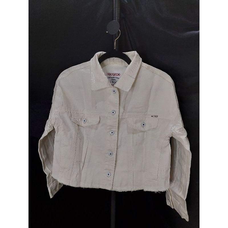 212 Buckaroo Jaket Denim Jeans Crop Korean Style Wanita