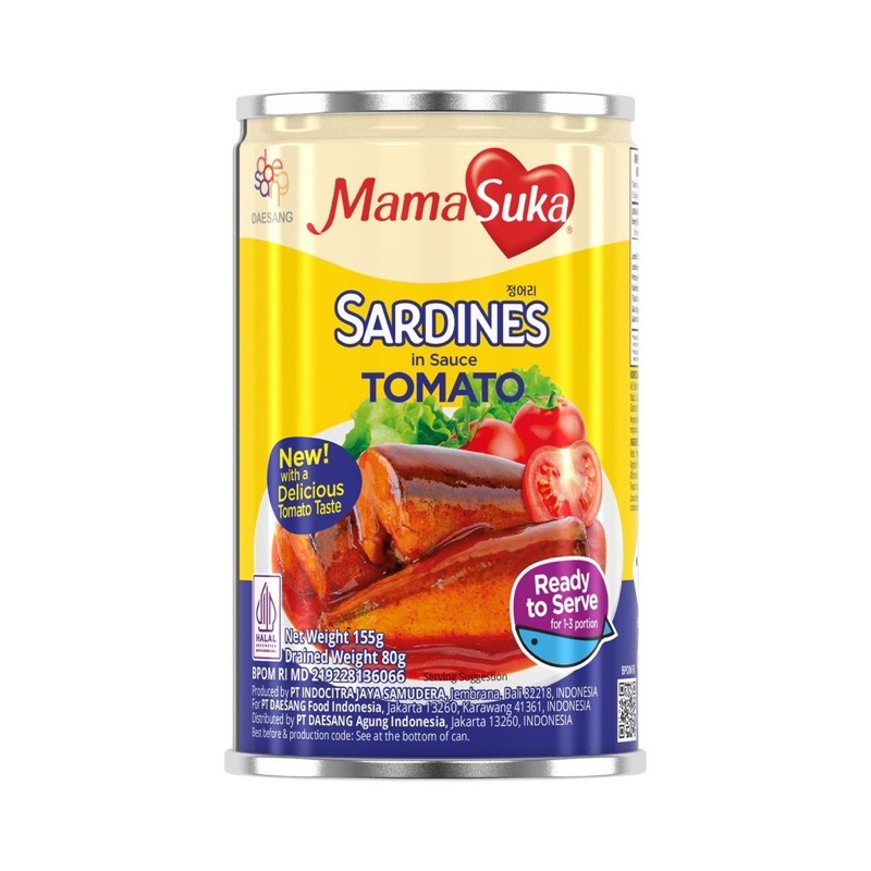 

Sarden Mamasuka Tomat 155 gr / Sardines Kaleng Kecil 155 gram / Sarden Tomat Mama suka