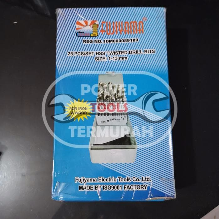 

MATA BOR BESI SET FUJIYAMA 25 PCS 1-13 MM HSS DRILL BIT MAKASSAR MURAH