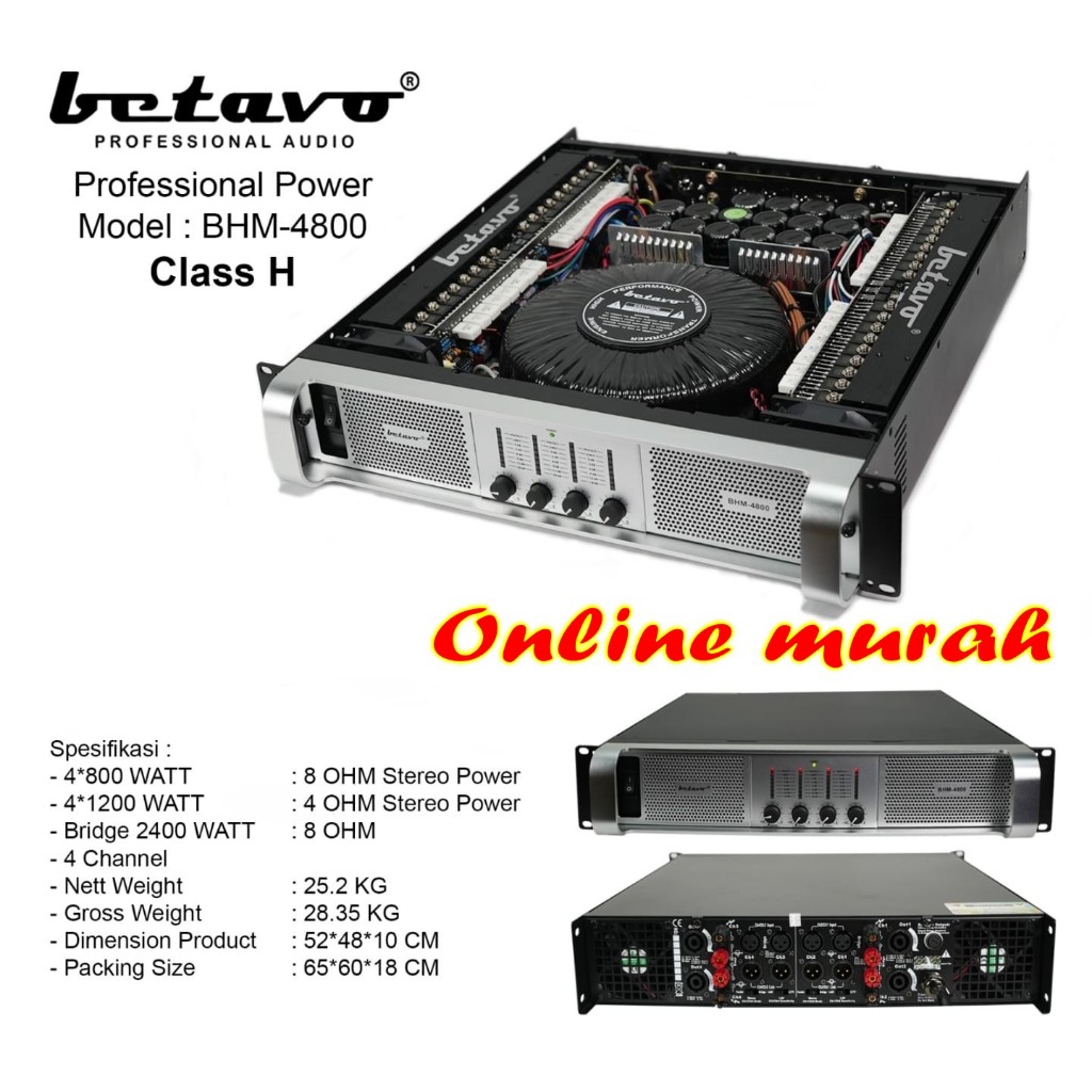 Power Amplifier Betavo bhm4800 / bhm 4800 Clas H Professional Original