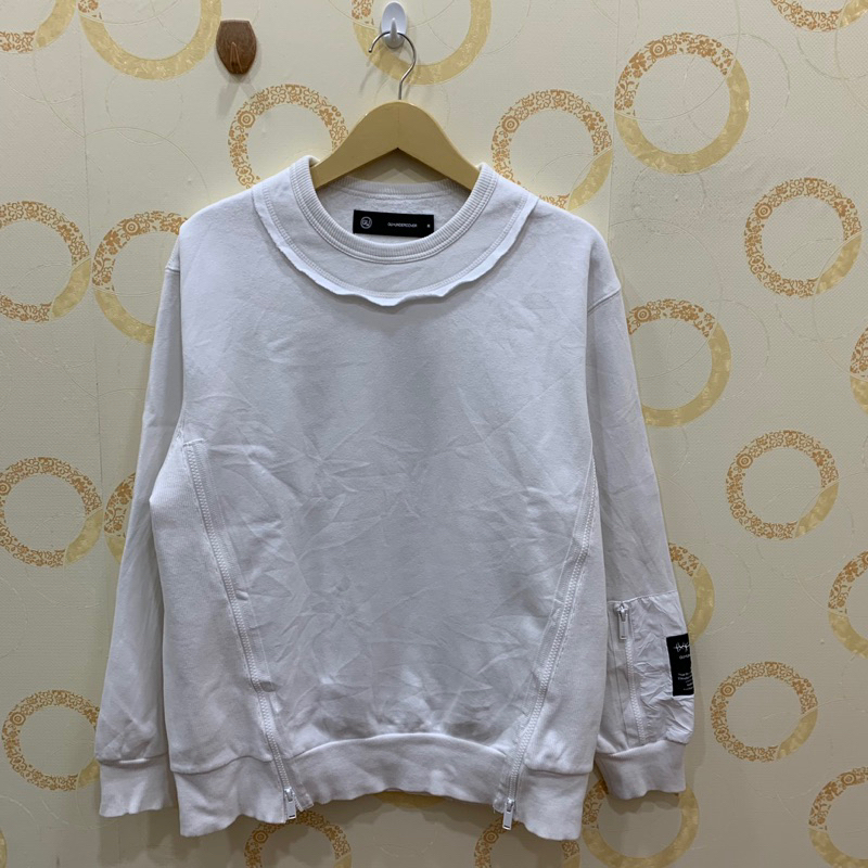 crewneck sweathirt GU x Undercover heavy weight white zip