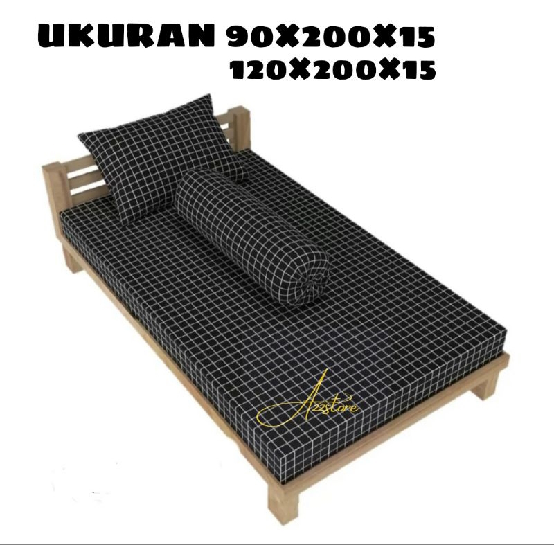 SPREI SINGLE UK 90×200 / 120×200 / sprei aestetik / sprei kotak hitam aestetik / sprei homemade