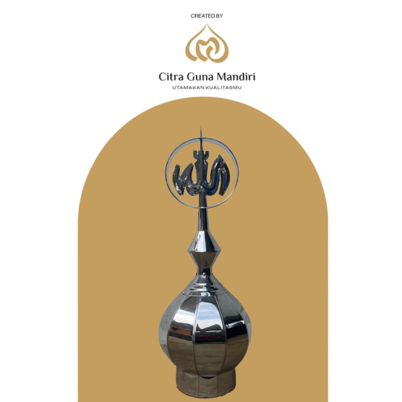 KUBAH MASJID STAINLESS STEEL KECIL DM 20CM