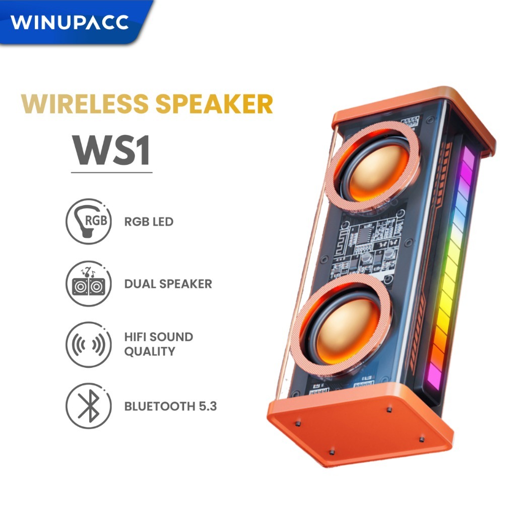 WINUP Speaker Bluetooth Bass Portable Mini Transparan Waterproof Anti Air Stereo Sound / Soundbar Mu