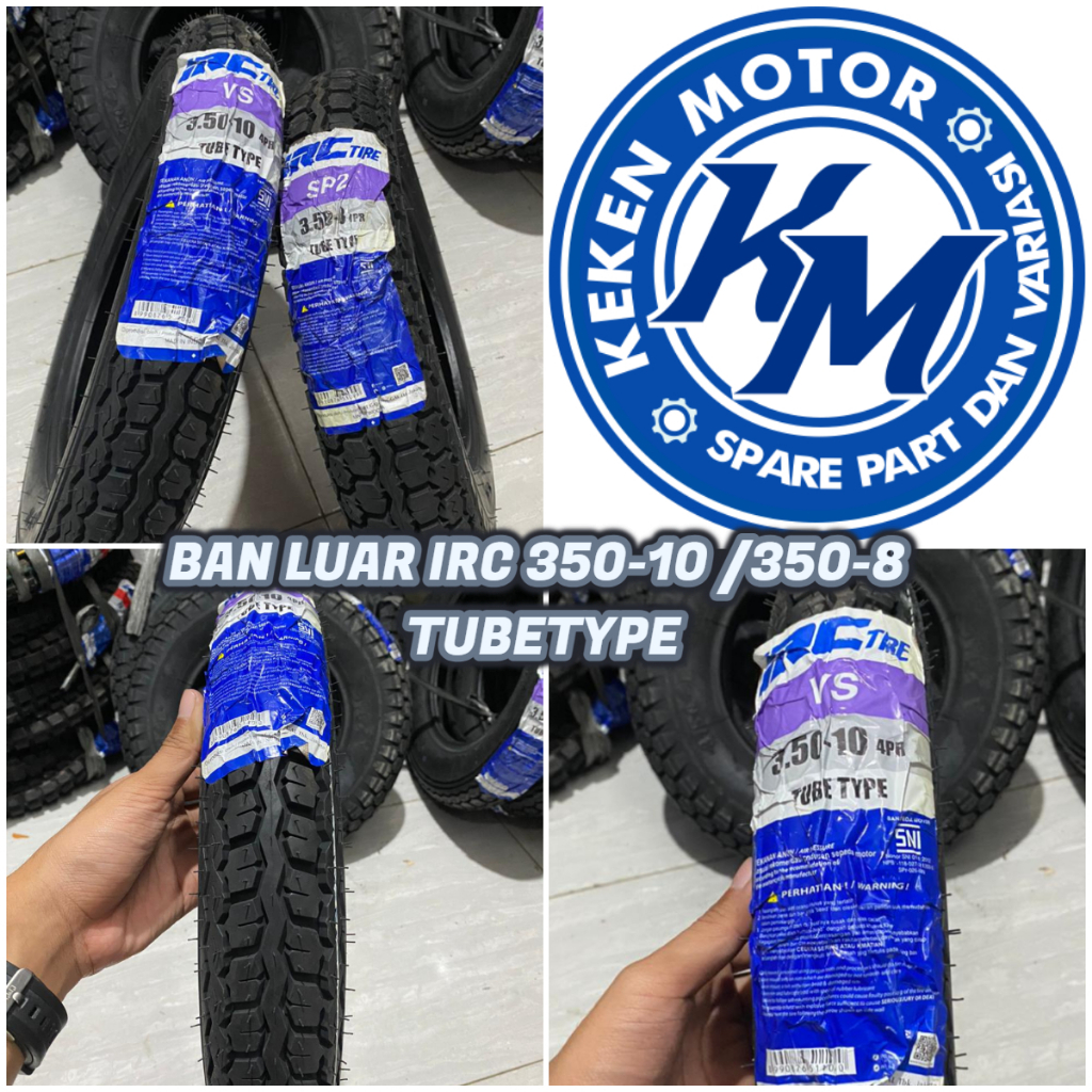 BAN LUAR VESPA IRC 350-10 // 350-8 TUBETYPE || BAN LUAR MOTOR VESPA DEPAN BELAKANG IRC TUBETYPE