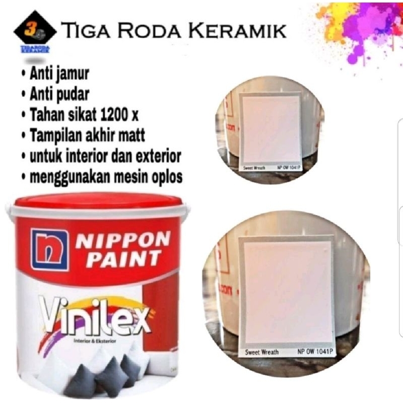 cat tembok nippon vinilex 1 kg 5 kg cat interior & eksterior (WAJIB BELI PACKING KAYU)