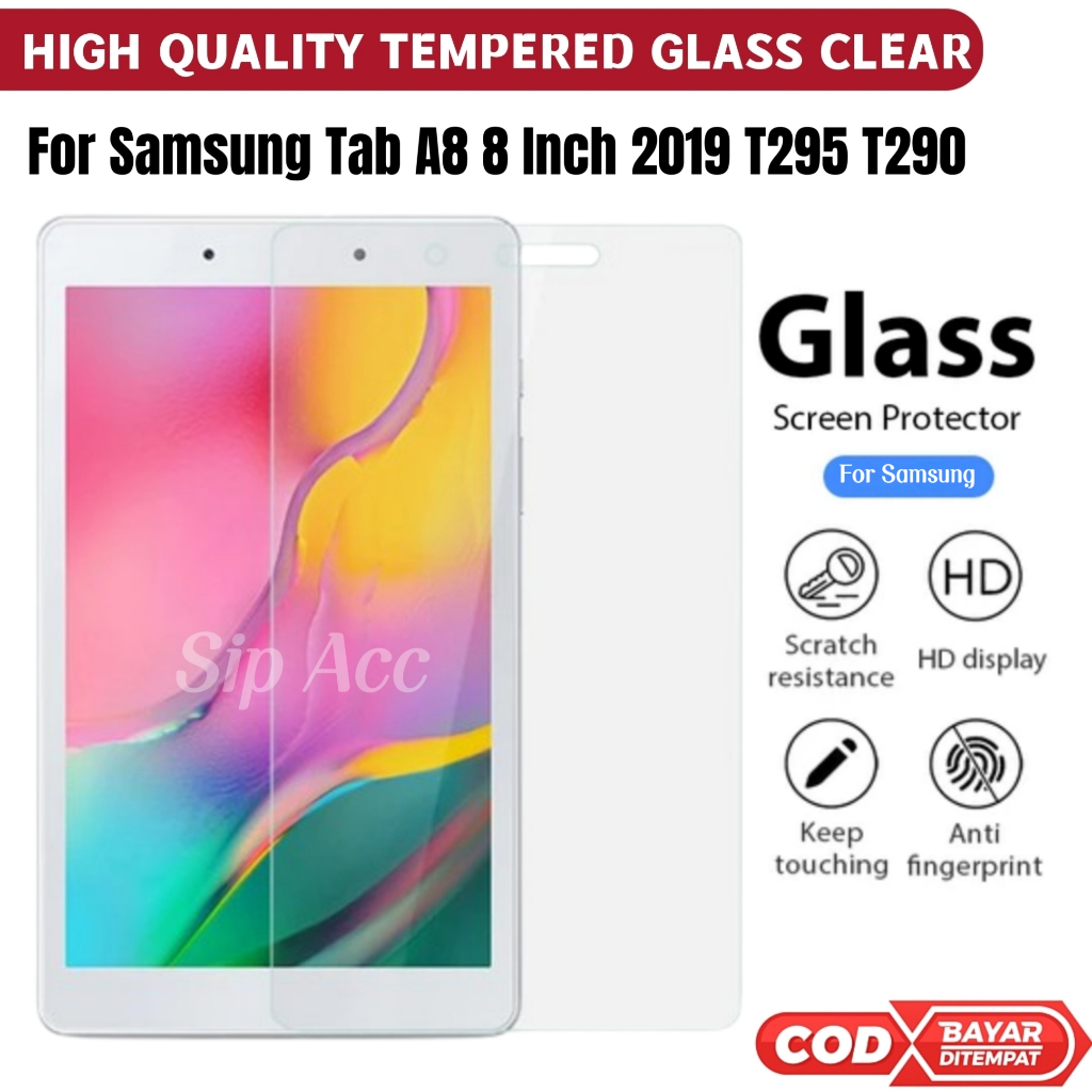 Tempered Glass Samsung Tab A8 2019 | Anti Gores Tab A 8 2019 | T295 T290 8 Inch Anti Gores Kaca Screen Protector Pelindung Layar Tablet