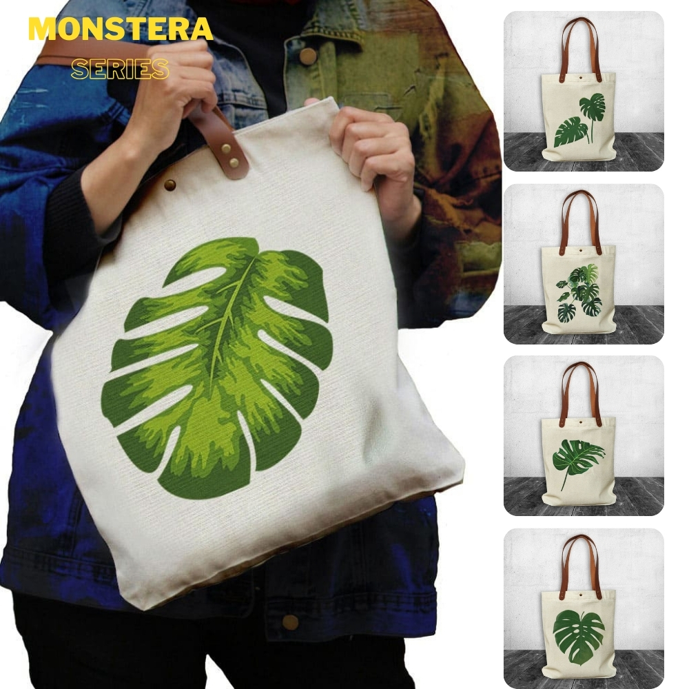 NEOBags Tote bag Canvas Monstera Series | Tote bag Canvas Souvenir Plants Lovers | Tote bag Monstera