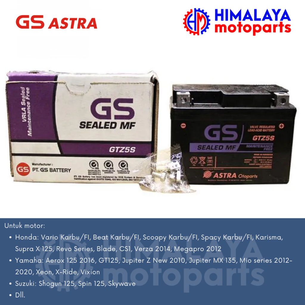 AKI KERING ACCU GS GTZ5S 12V 3.5AH