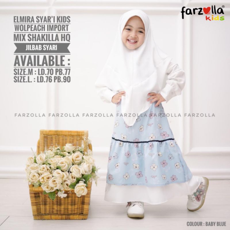 ANNISA #2 #4 EDELIN ELMIRA SYARII KIDS GAMIS RAYON HQ INCLUDE HIJAB FARZOLLA