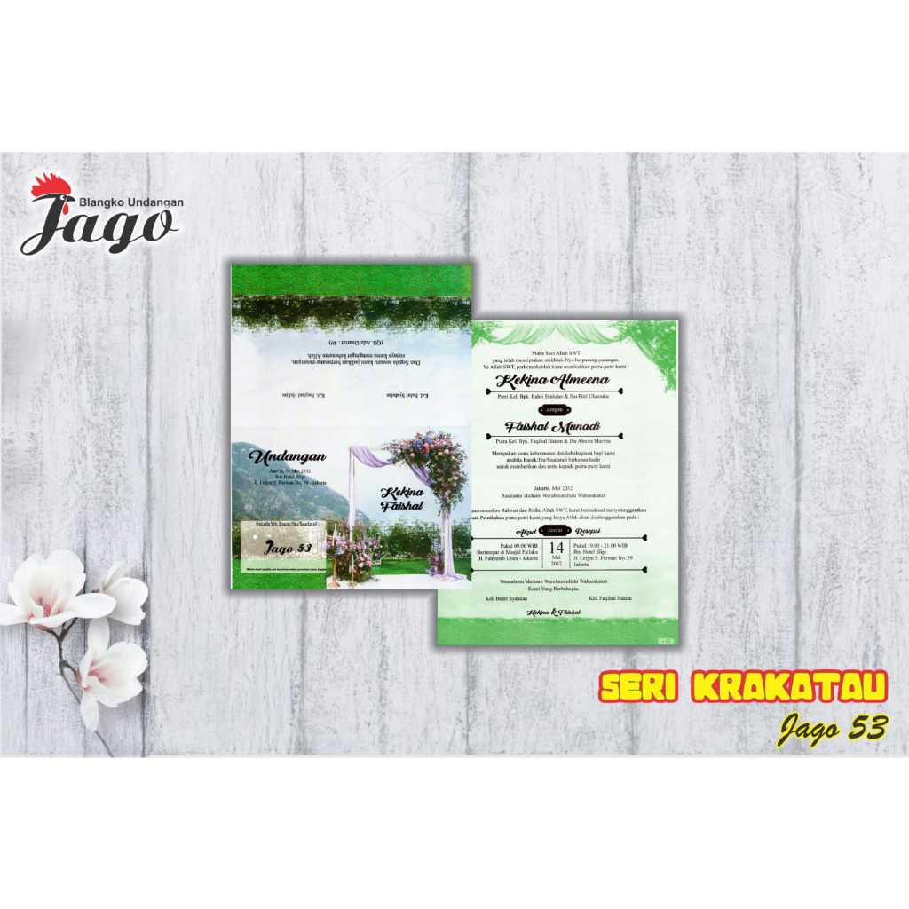 Blangko undangan atau kertas undangan pernikahan bisa untuk khitan merek JAGO 53 dengan bahan kertas