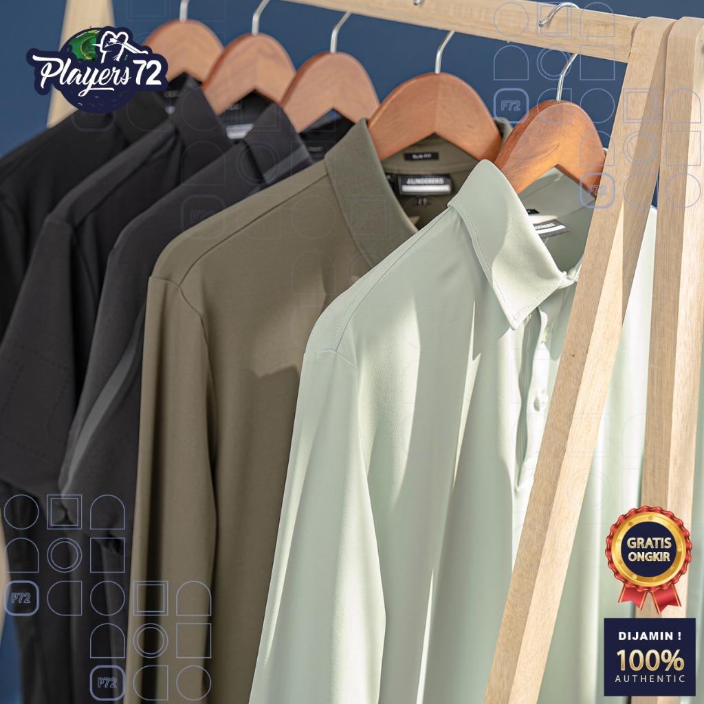 PLAYERS72 J LINDEBERG M DINO LONG SLEEVE GOLF POLO/ Baju Olahraga Pria