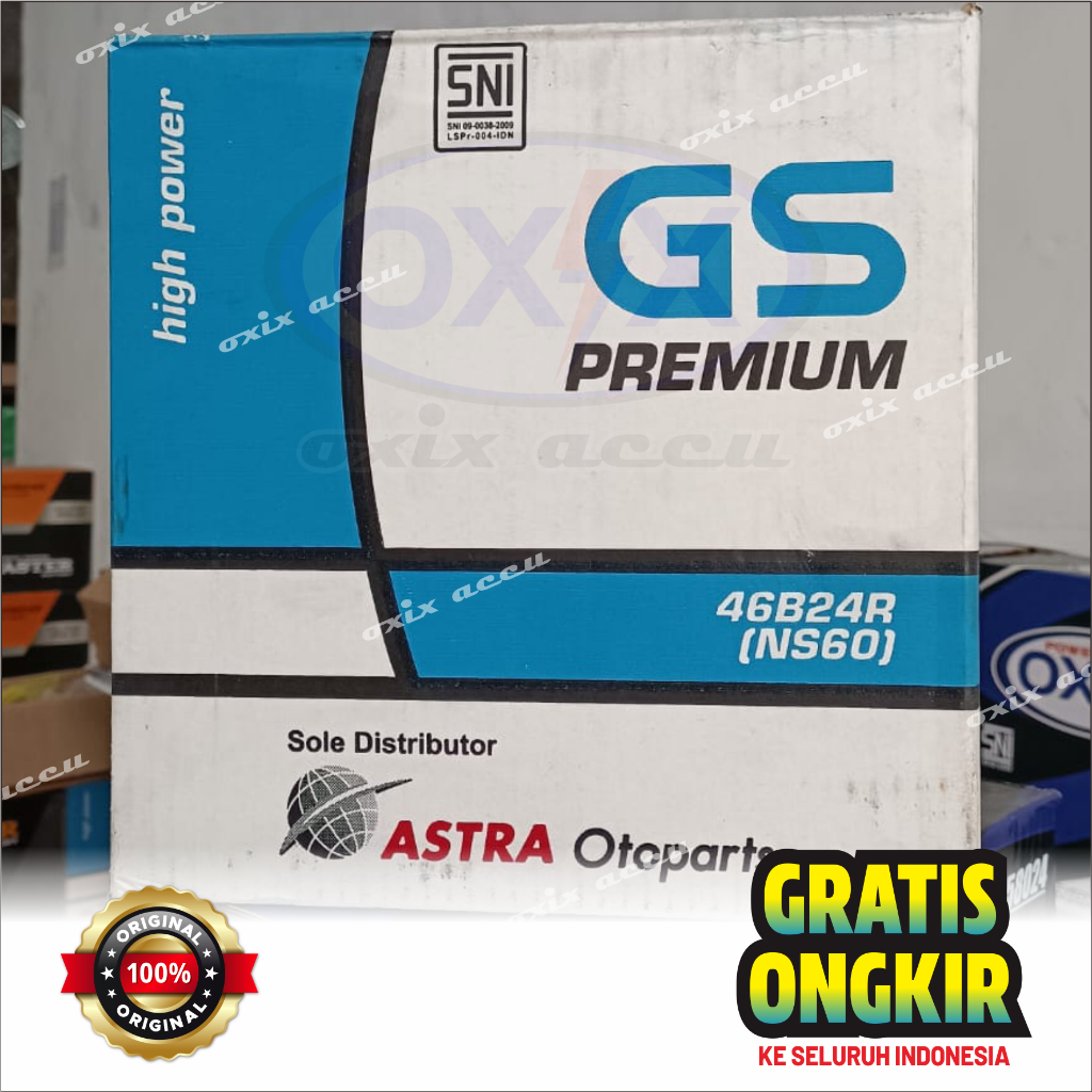 Aki GS ASTRA Premium NS60 / NS60L / NS60LS ORIGINAL