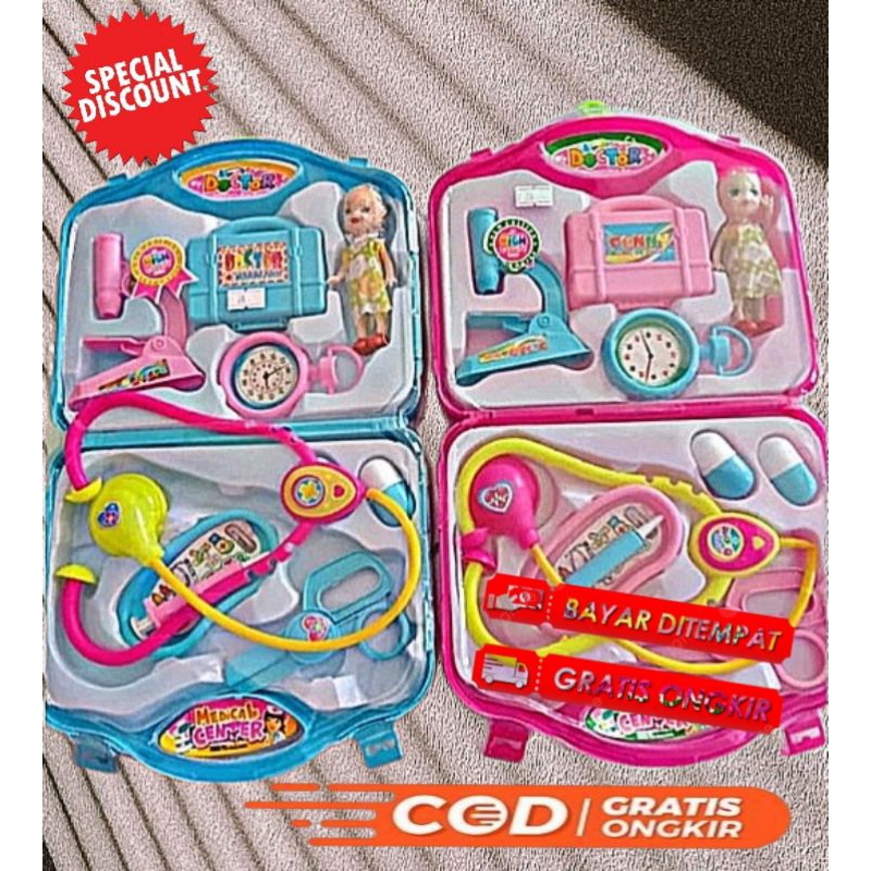 mainan dokter anak / mainan dokter dokteran koper /  mainan dokter dokteran anak lengkap koper / mai