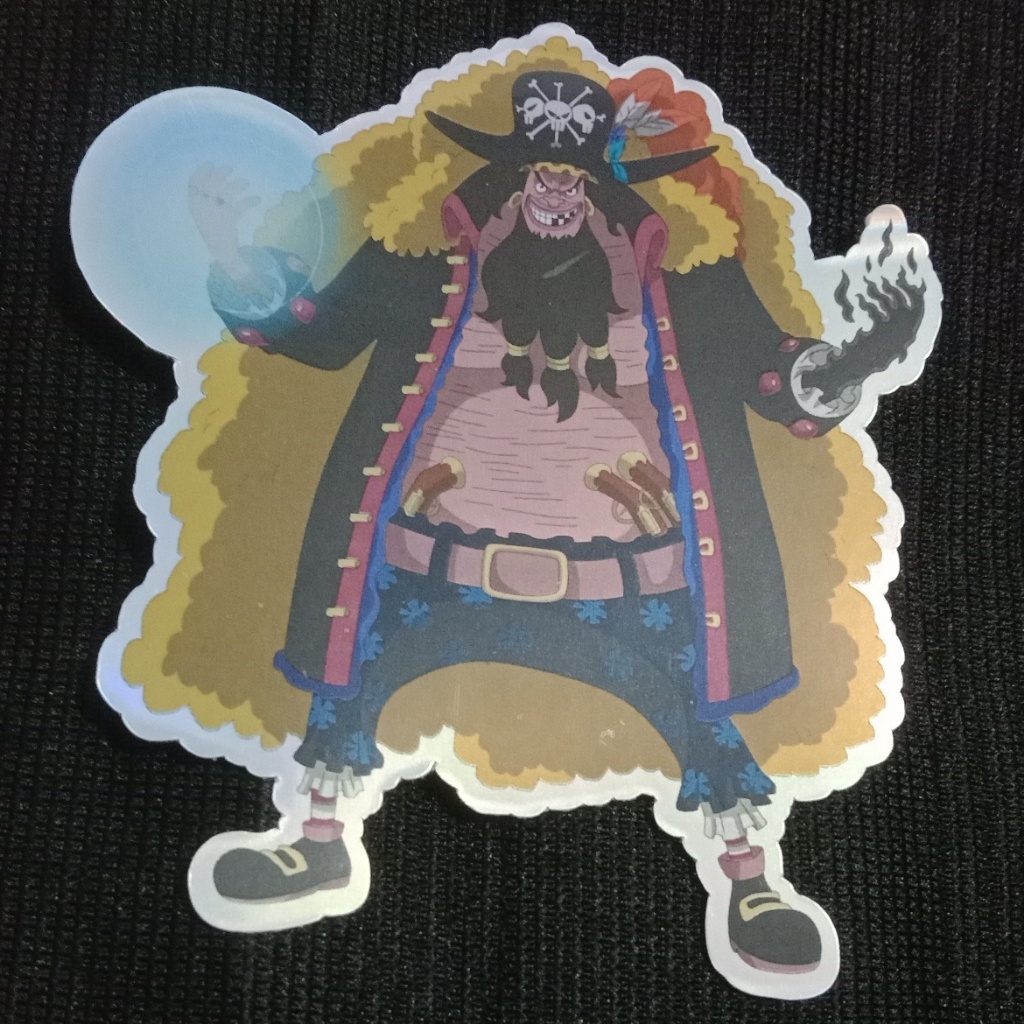 

Stiker Hologram Anime Komik Manga One Piece Marshall D. Teach ukuran besar +- 8cm sticker laptop casing hp