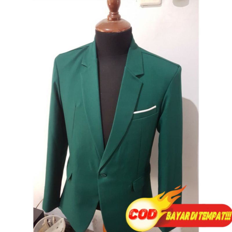 JAS PRIA HIJAU SLIMFIT STYLISH / SETELAN JAS RPIA WARNA HIJAU / SETELAN 3in1 JAS PRIA HIJAU