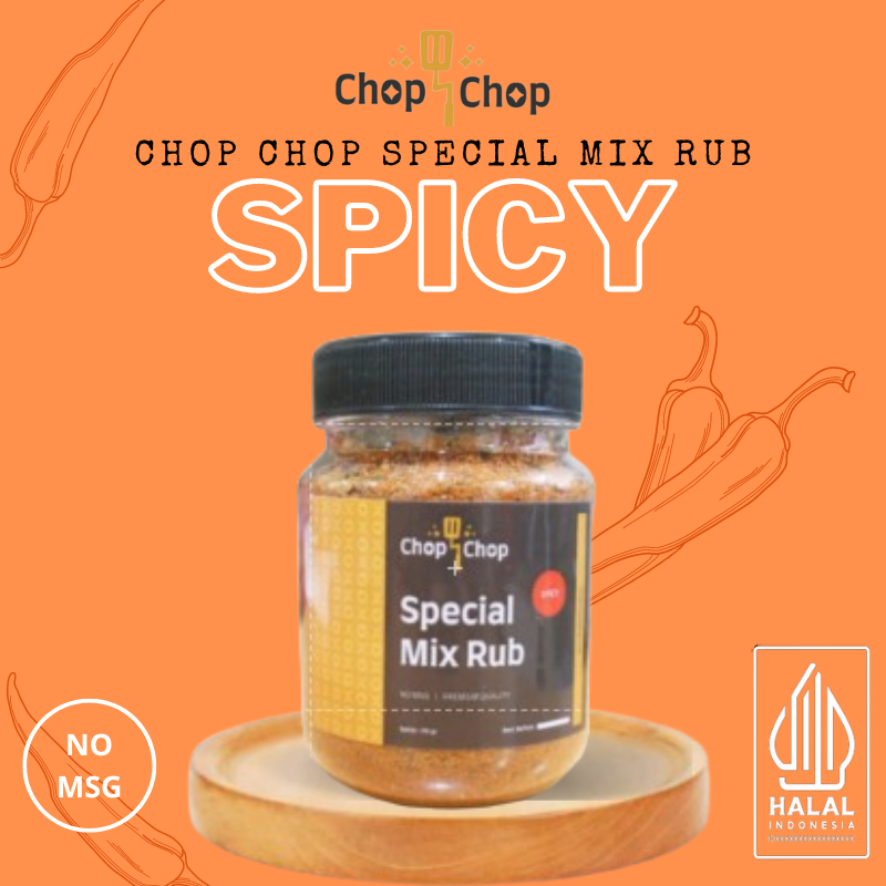 

Chopchop Special Mix Rub Spicy Bumbu Marinasi Rendah Kalori/diet Serbaguna 110gr