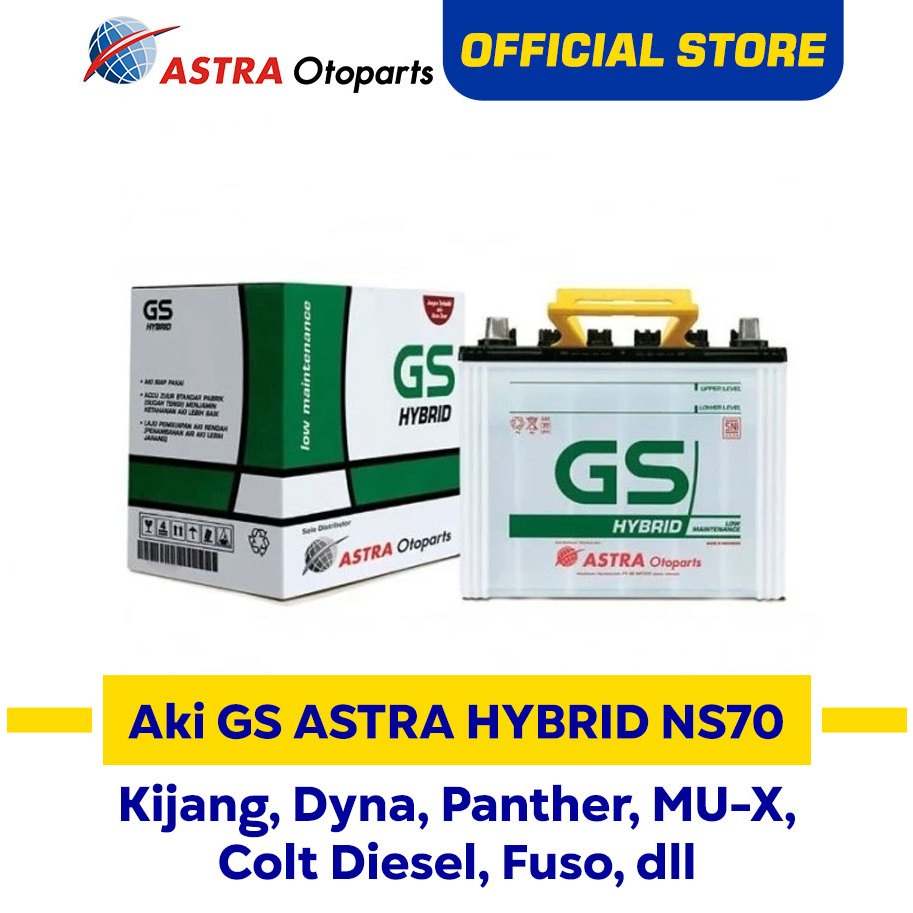 GS ASTRA Hybrid NS70 Aki Mobil Kijang, Dyna, Panther, Colt, Fuso, Everest, dll
