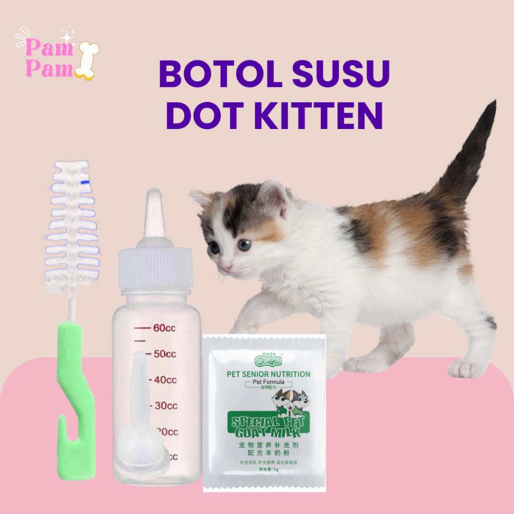 Botol Dot Kucing Kecil Baru Lahir Dot Kitten Puppy Botol Susu Anak Kucing Anjing Botol Dot Kitten Bo