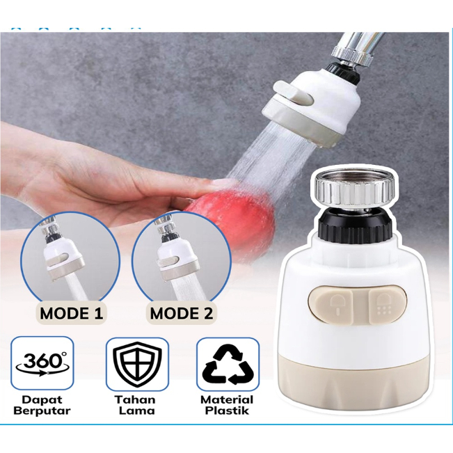 Sambungan Kran Air SWS Wastafel 360 Derajat 2 Mode Filter Keran Spray Busa Sprayer Sink Cuci Piring